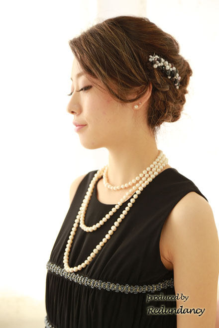 ブラックのビーズ刺繍フリンジドレス