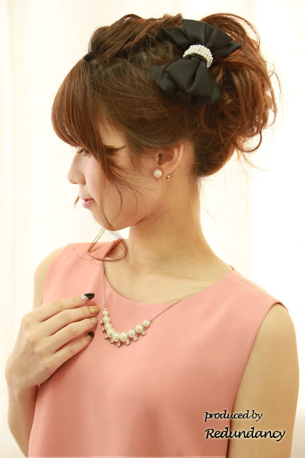 サーモンピンクのゆったりシンプルミニ丈ドレス