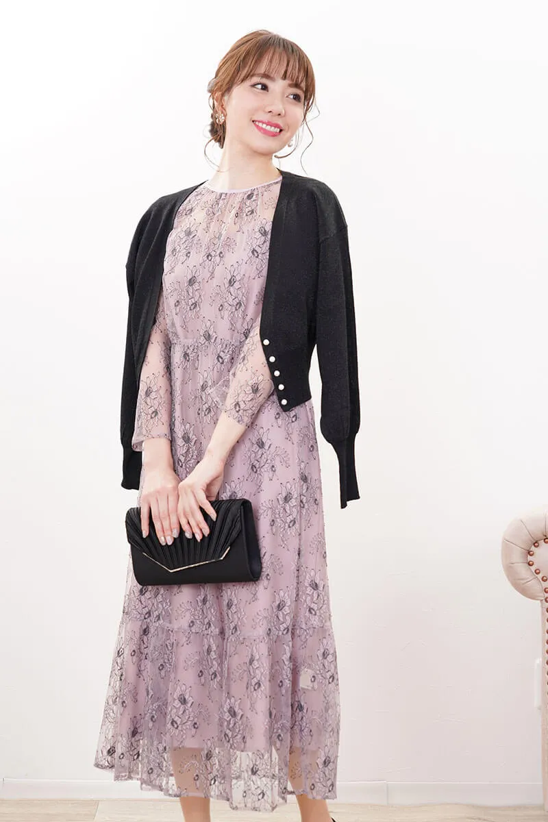 ブラックのラメ入りカーディガン