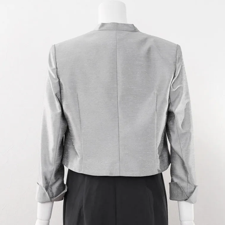 シルバーシャンタンの九分袖ボレロ