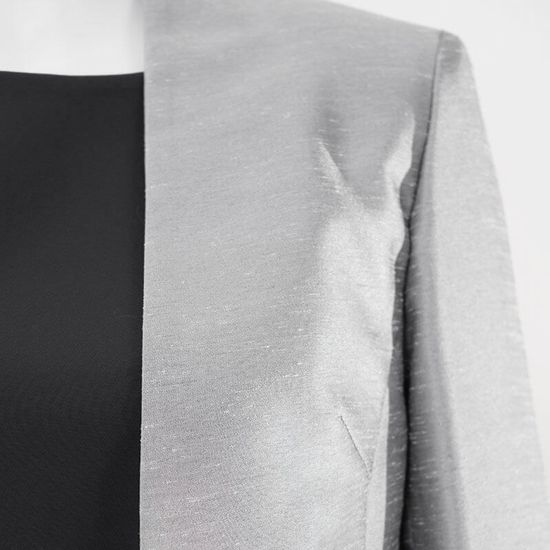 シルバーシャンタンの九分袖ボレロ