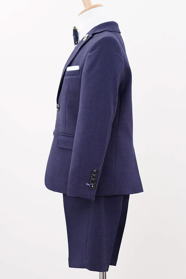 ネイビーのチェックシャツ付きキッズフォーマルセット