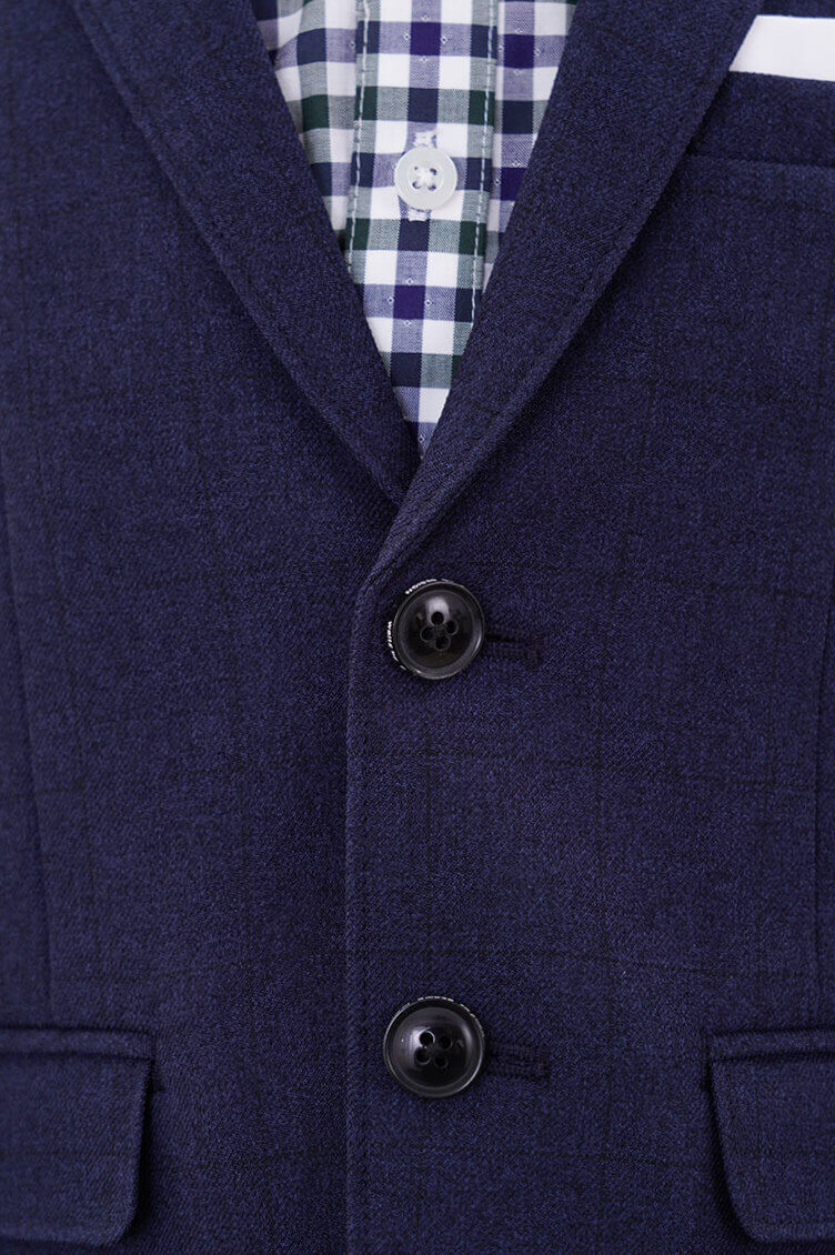 ネイビーのチェックシャツ付きキッズフォーマルセット