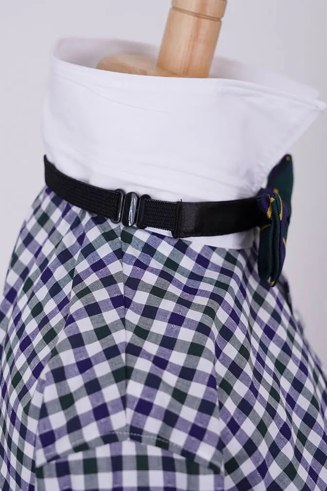 ネイビーのチェックシャツ付きキッズフォーマルセット