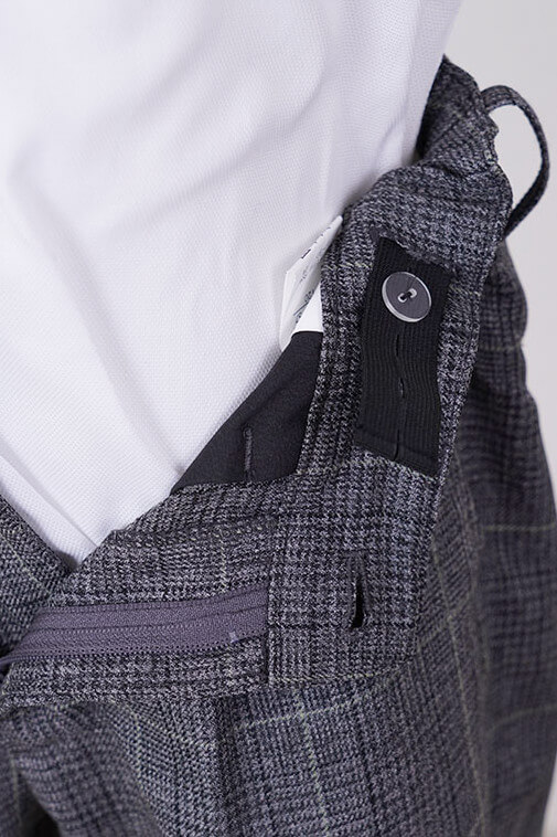 グレーのチェック柄ボウタイ付きキッズフォーマルセット