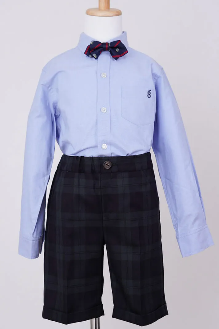 ブラックのチェック×ボウタイキッズフォーマルセット