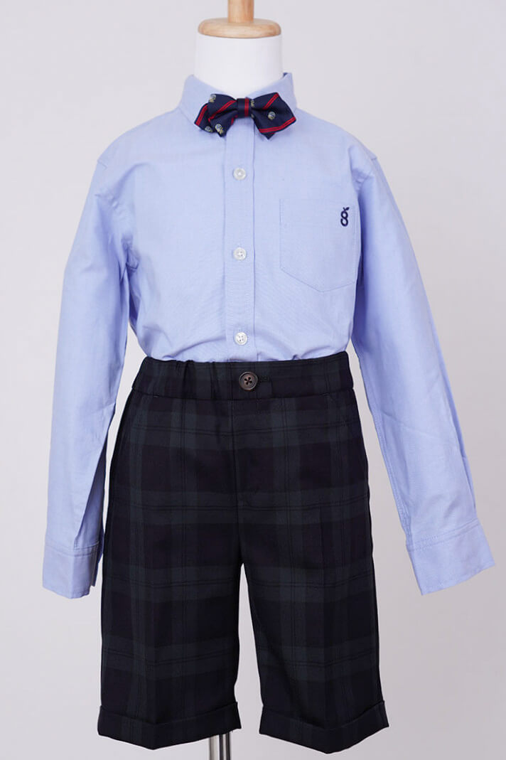 ブラックのチェック×ボウタイキッズフォーマルセット