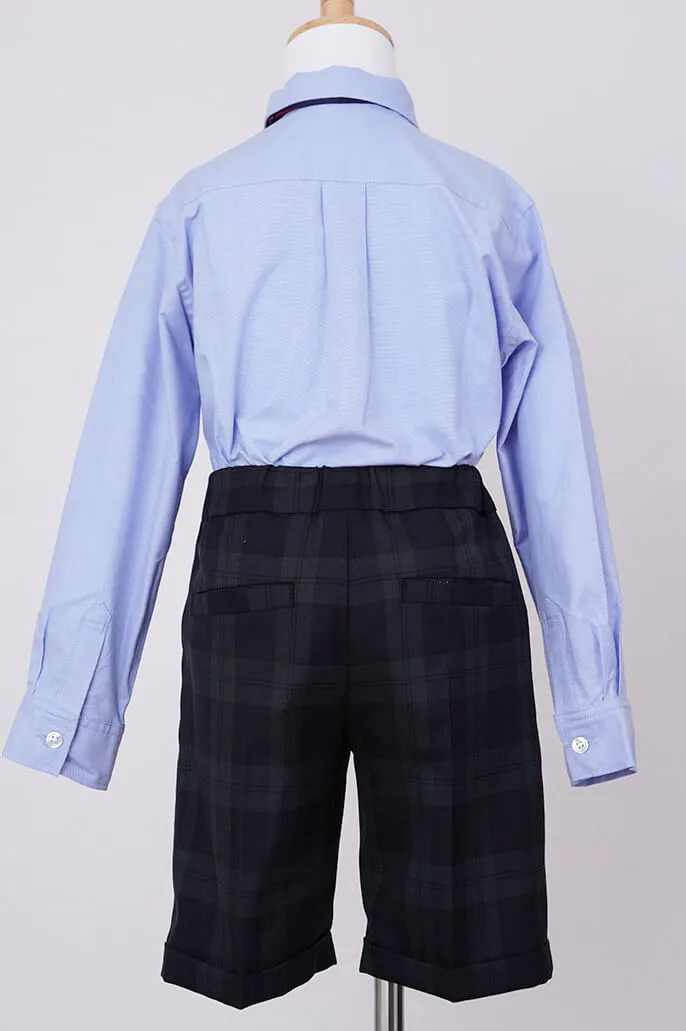 ブラックのチェック×ボウタイキッズフォーマルセット