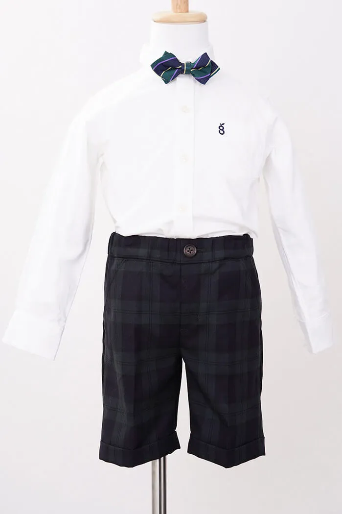 ブラックのチェック×ボウタイキッズフォーマルセット