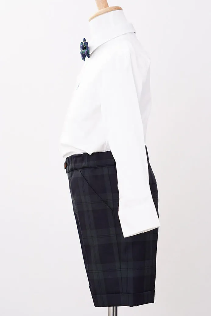 ブラックのチェック×ボウタイキッズフォーマルセット