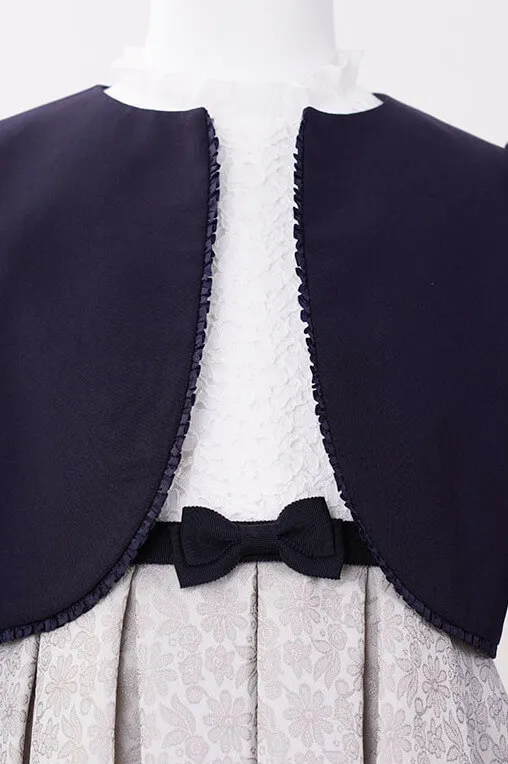 ベージュのレース×ジャガードキッズフォーマルセット