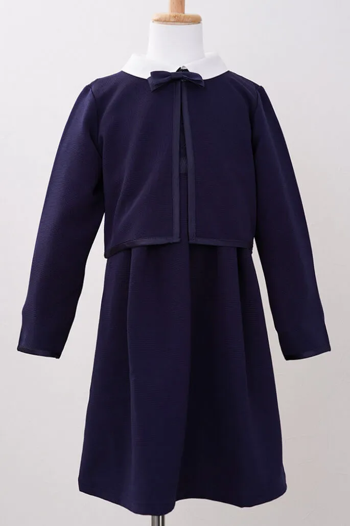 ネイビーのクラシカルボレロキッズフォーマルセット