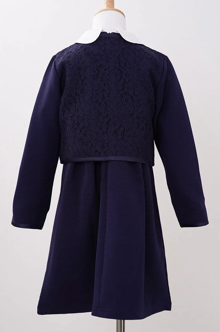 ネイビーのクラシカルボレロキッズフォーマルセット