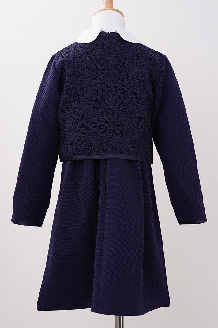 ネイビーのクラシカルボレロキッズフォーマルセット