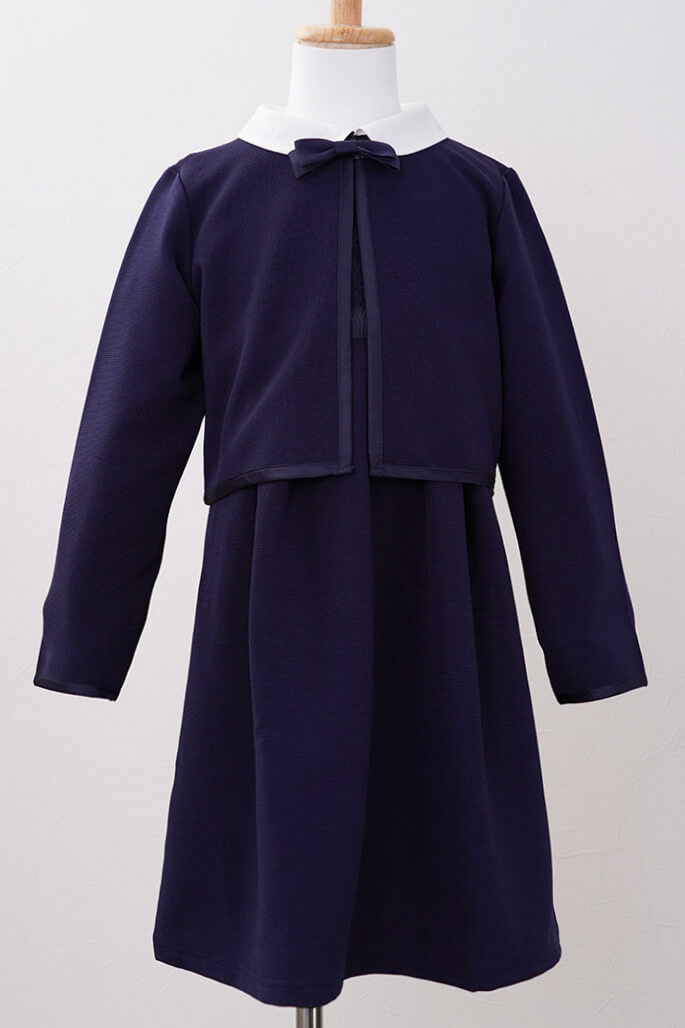 ネイビーのクラシカルボレロキッズフォーマルセット