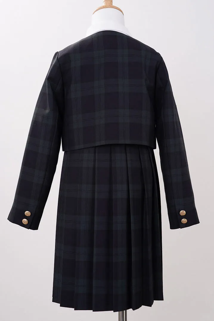 グリーンのチェックのボレロキッズフォーマルセット