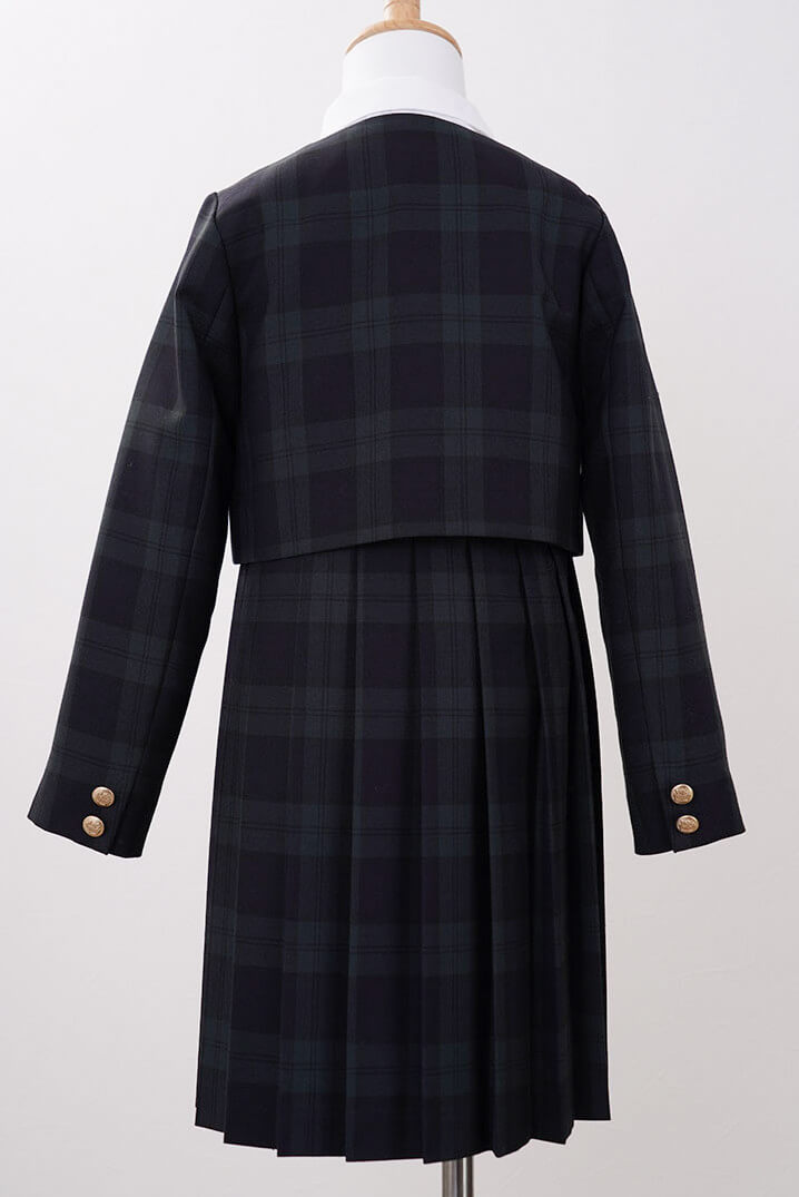 グリーンのチェックのボレロキッズフォーマルセット