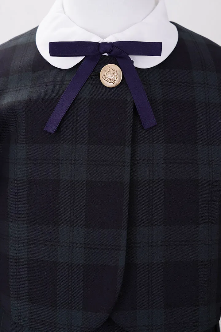 グリーンのチェックのボレロキッズフォーマルセット