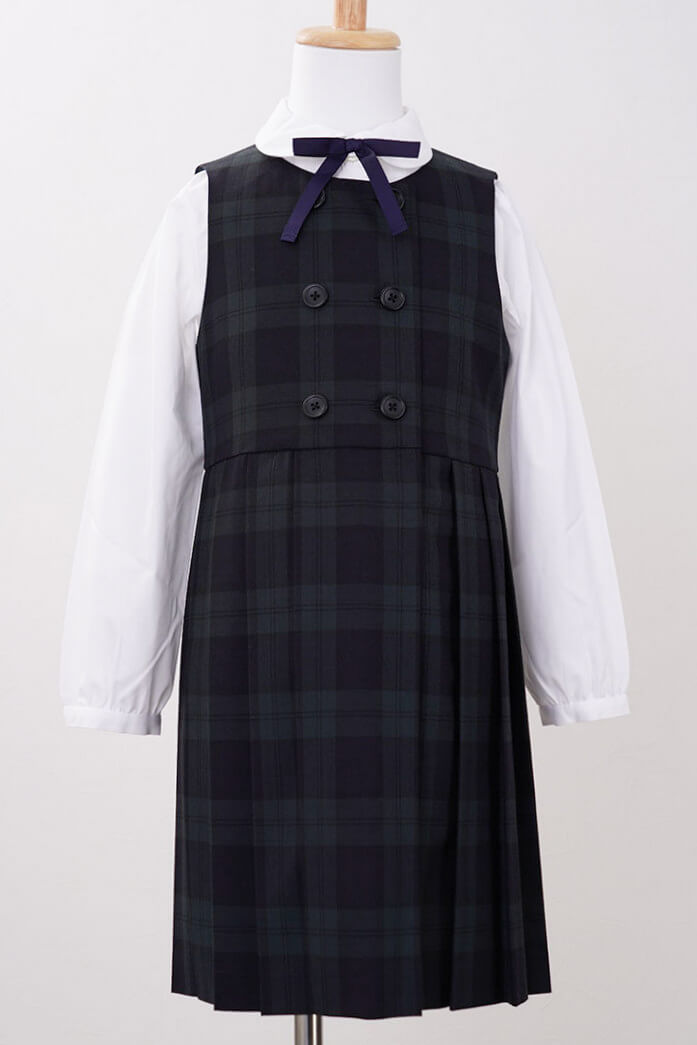 グリーンのチェックのボレロキッズフォーマルセット