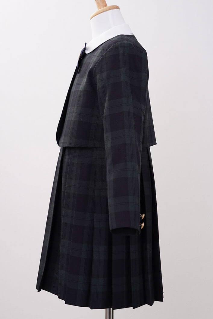 グリーンのチェックのボレロキッズフォーマルセット