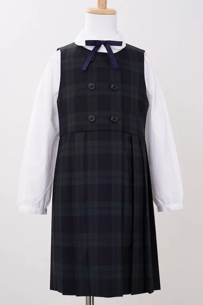 グリーンのチェックのボレロキッズフォーマルセット