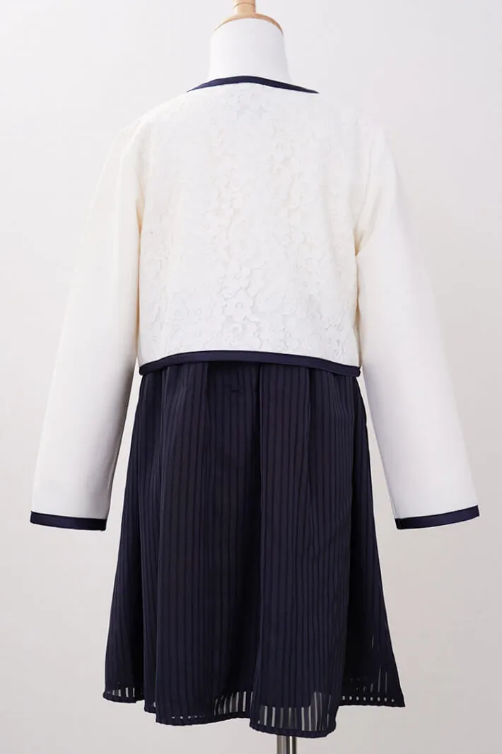 ネイビーのストライプキッズフォーマルセット