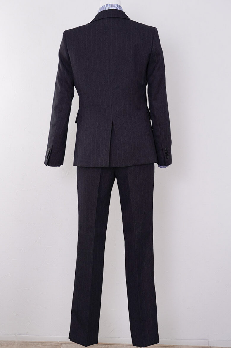 ネイビーのシャドーストライプキッズフォーマルセット