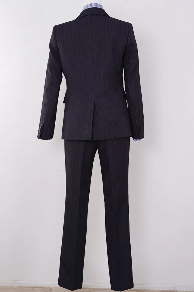 ネイビーのシャドーストライプキッズフォーマルセット