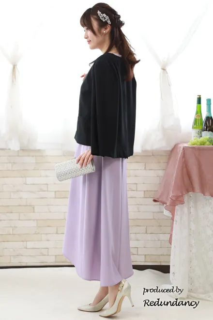 ラベンダーのフィッシュテールロングドレス