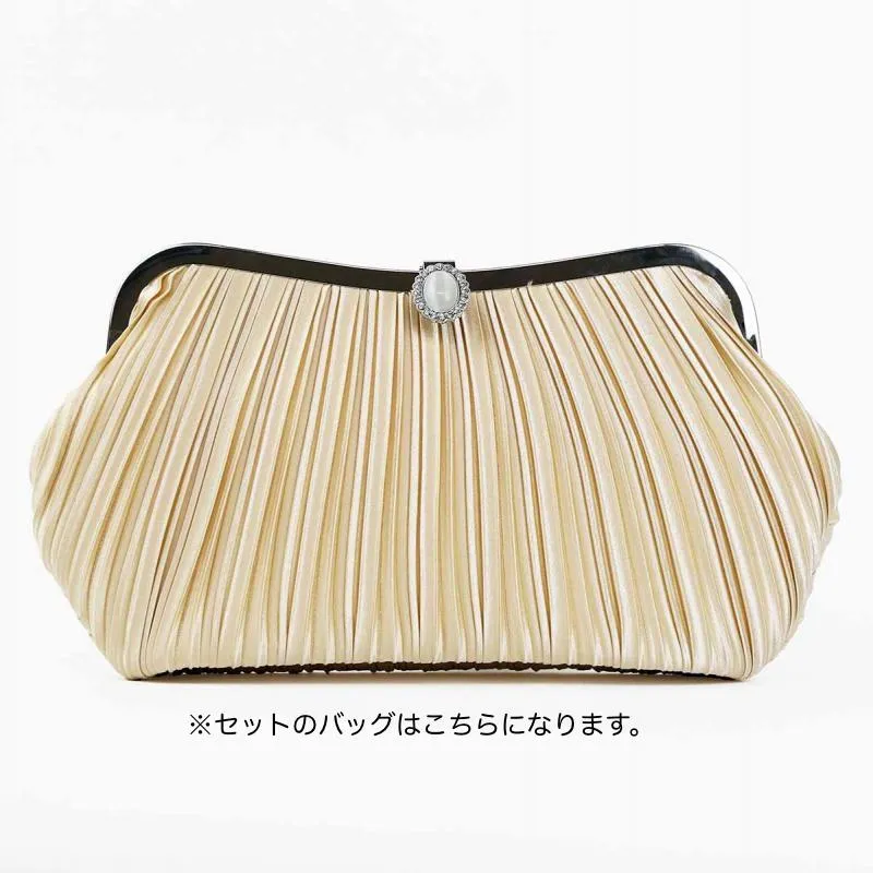 ブラック×ベージュの切替レースドレスコーディネートセット