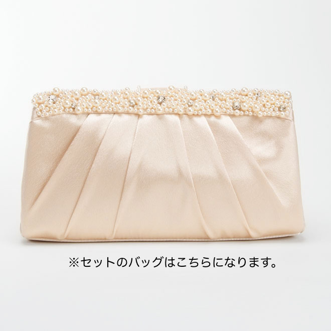 ネイビーの胸元レース切替えフィッシュテールドレスコーディネートセット