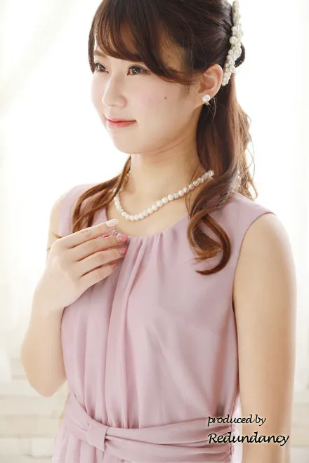 ラベンダーピンクのウエストマークギャザードレス