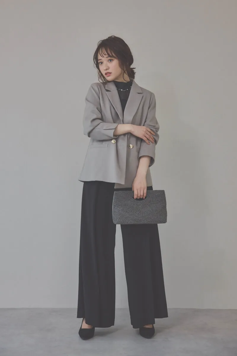 ブラックのワイドパンツセットアップドレス