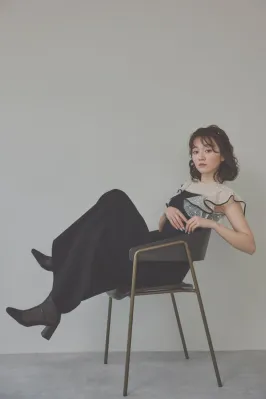 ブラックのニットドレス M/kaene