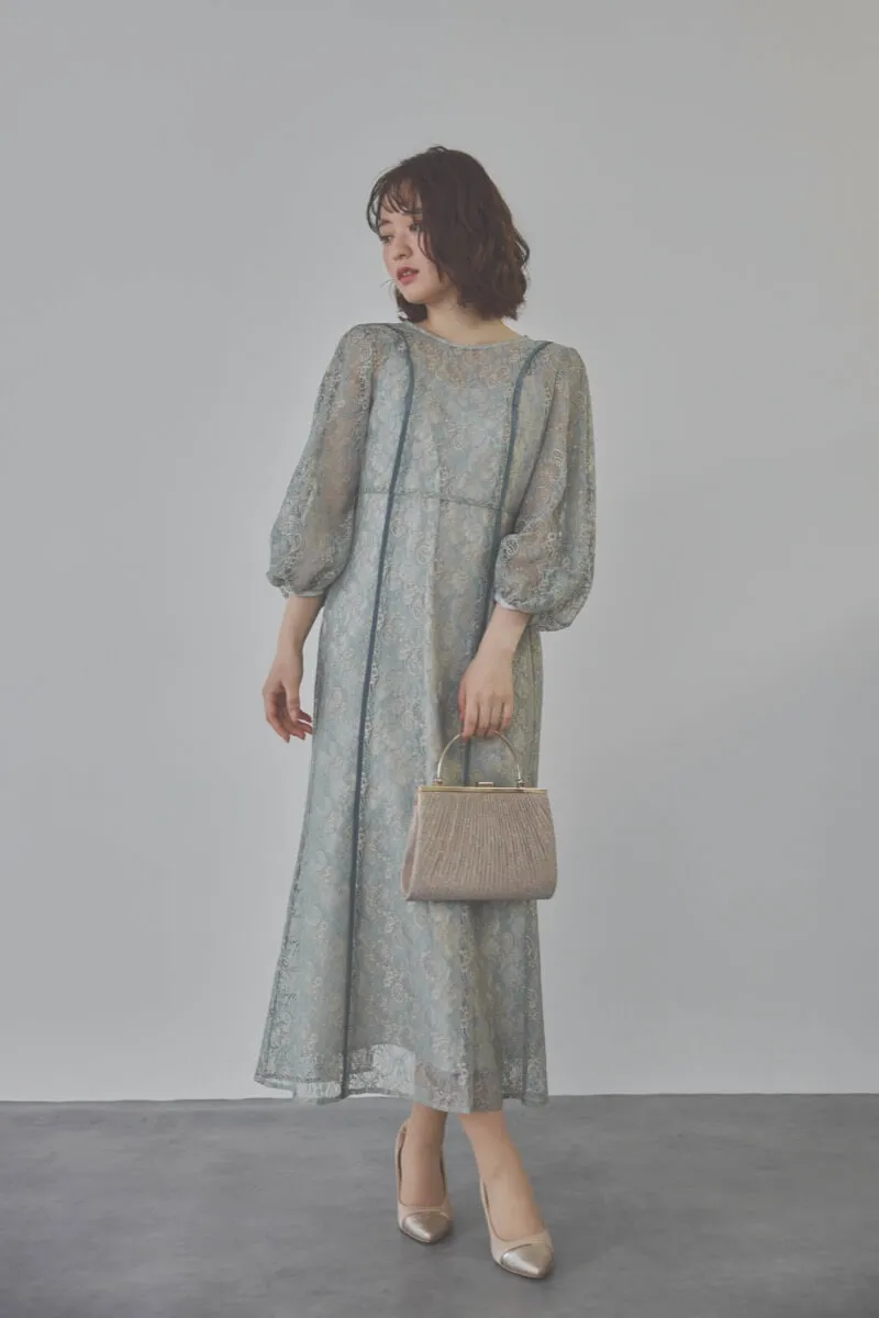 サックスのパイピングレースエプロンドレス