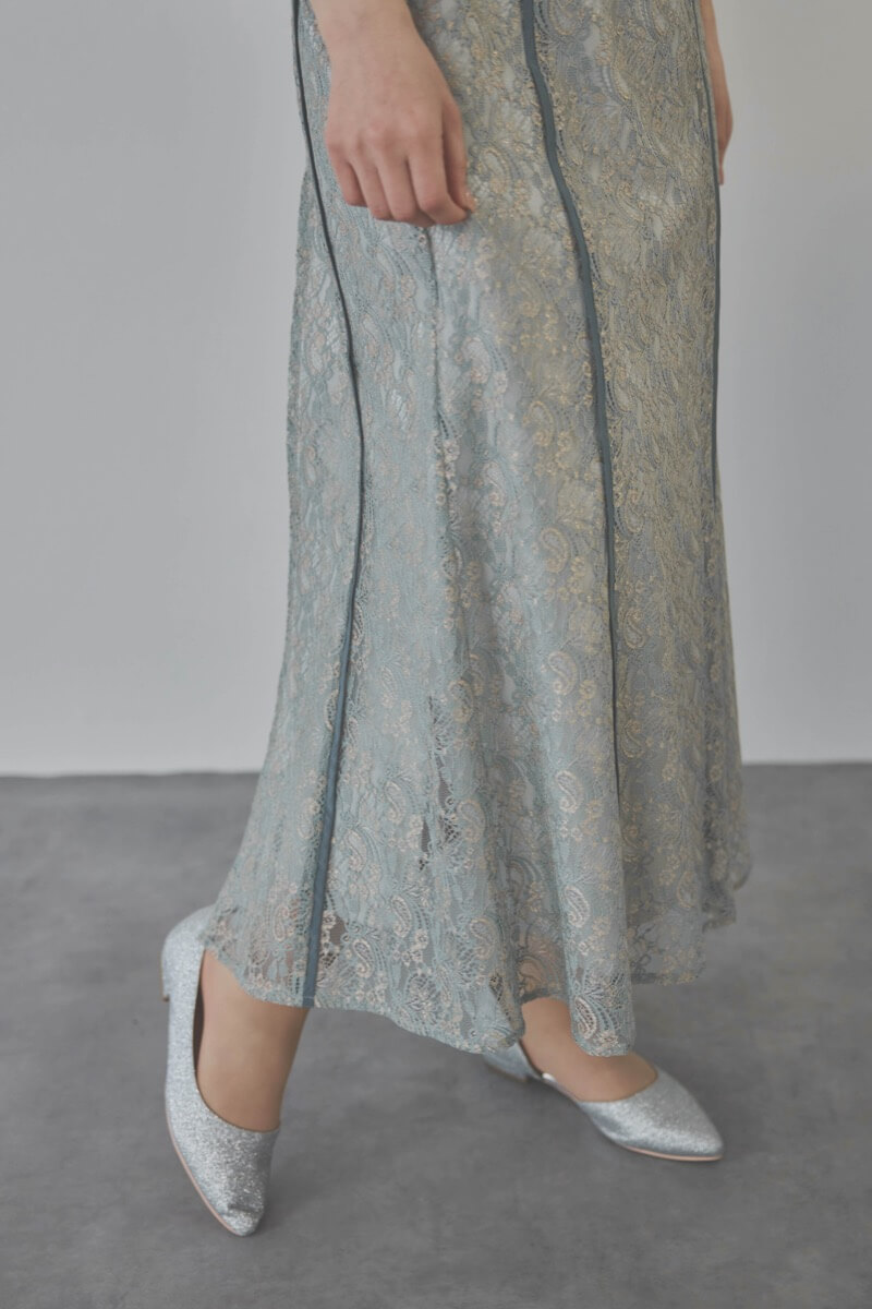 サックスのパイピングレースエプロンドレス