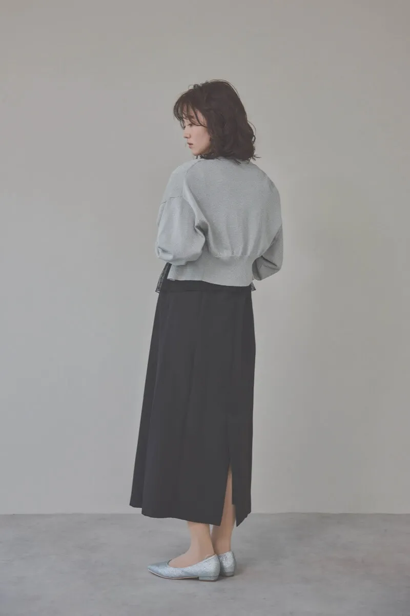 ブラックのドットチュールトップスドレス