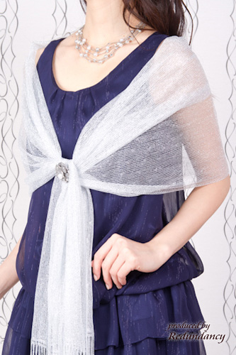 ネイビーのショルダーリボンミニ丈フリルドレスコーディネートセット