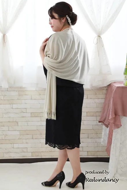 ネイビーの2ピース風総レースドレス