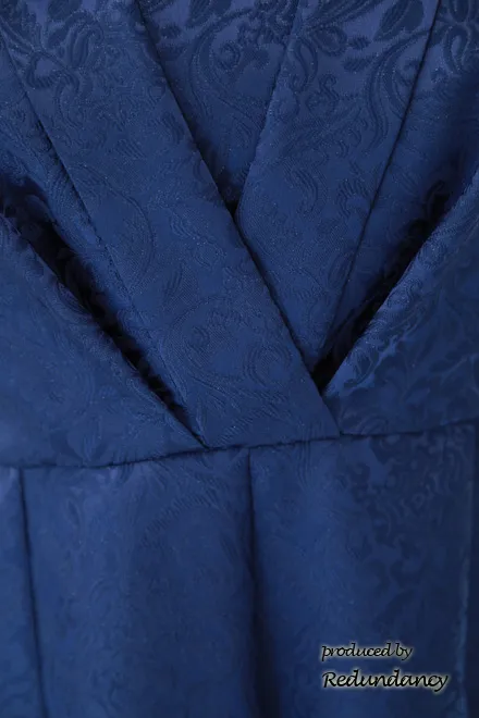 ブラックの織柄フォーマルロングドレス