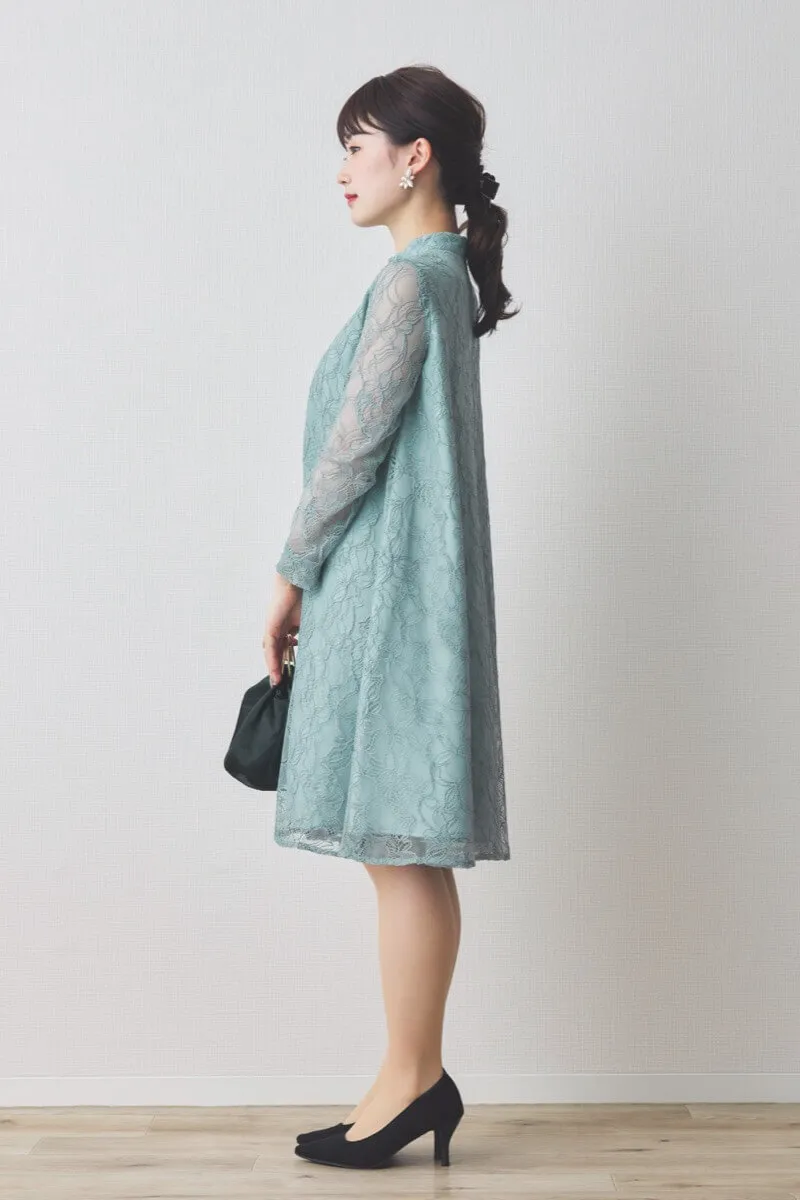 ミントのシアーレースAラインドレス