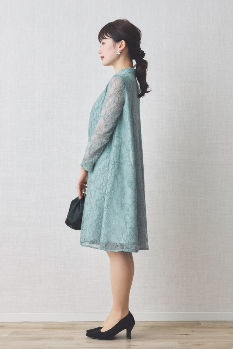 ミントのシアーレースAラインドレス