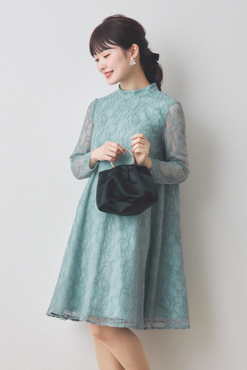 ミントのシアーレースAラインドレス