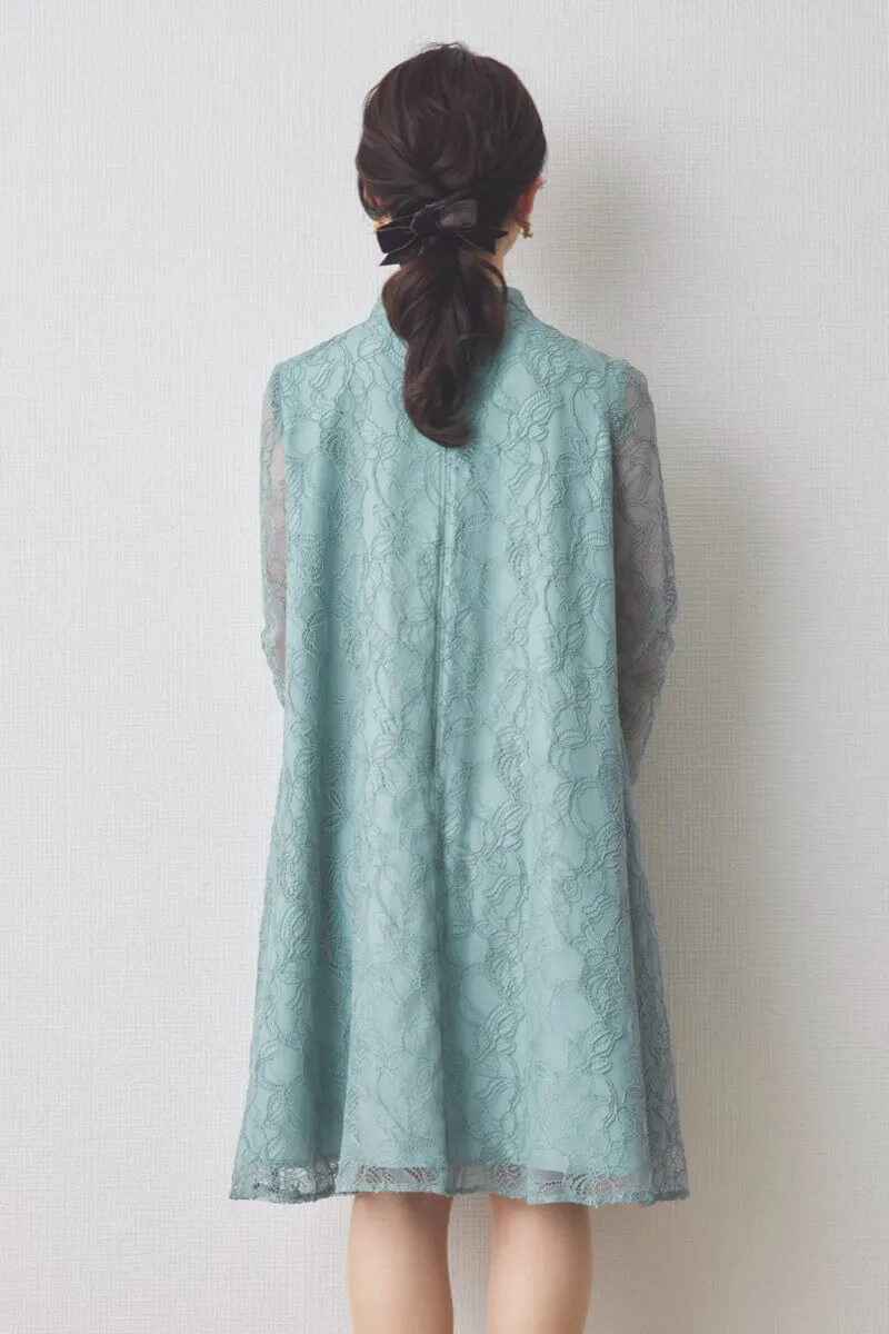 ミントのシアーレースAラインドレス