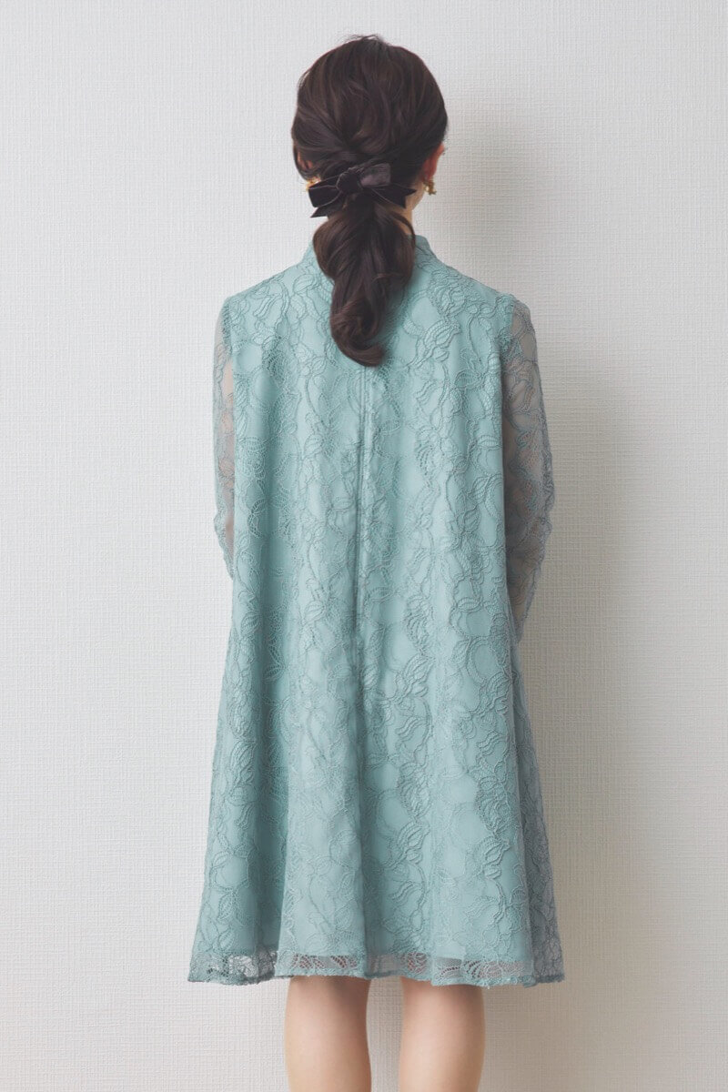 ミントのシアーレースAラインドレス