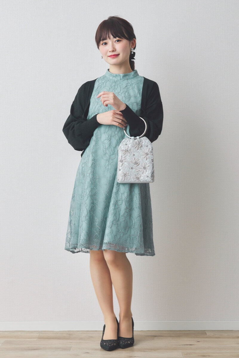 ミントのシアーレースAラインドレス