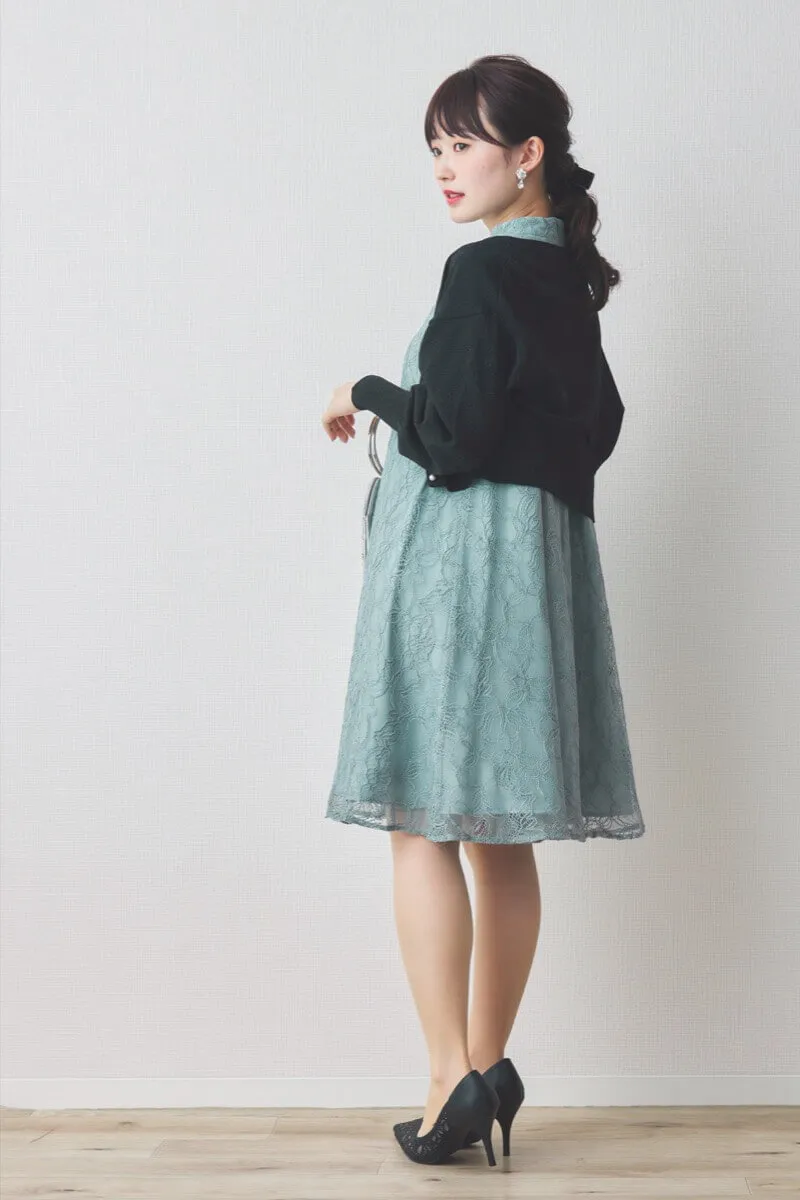 ミントのシアーレースAラインドレス