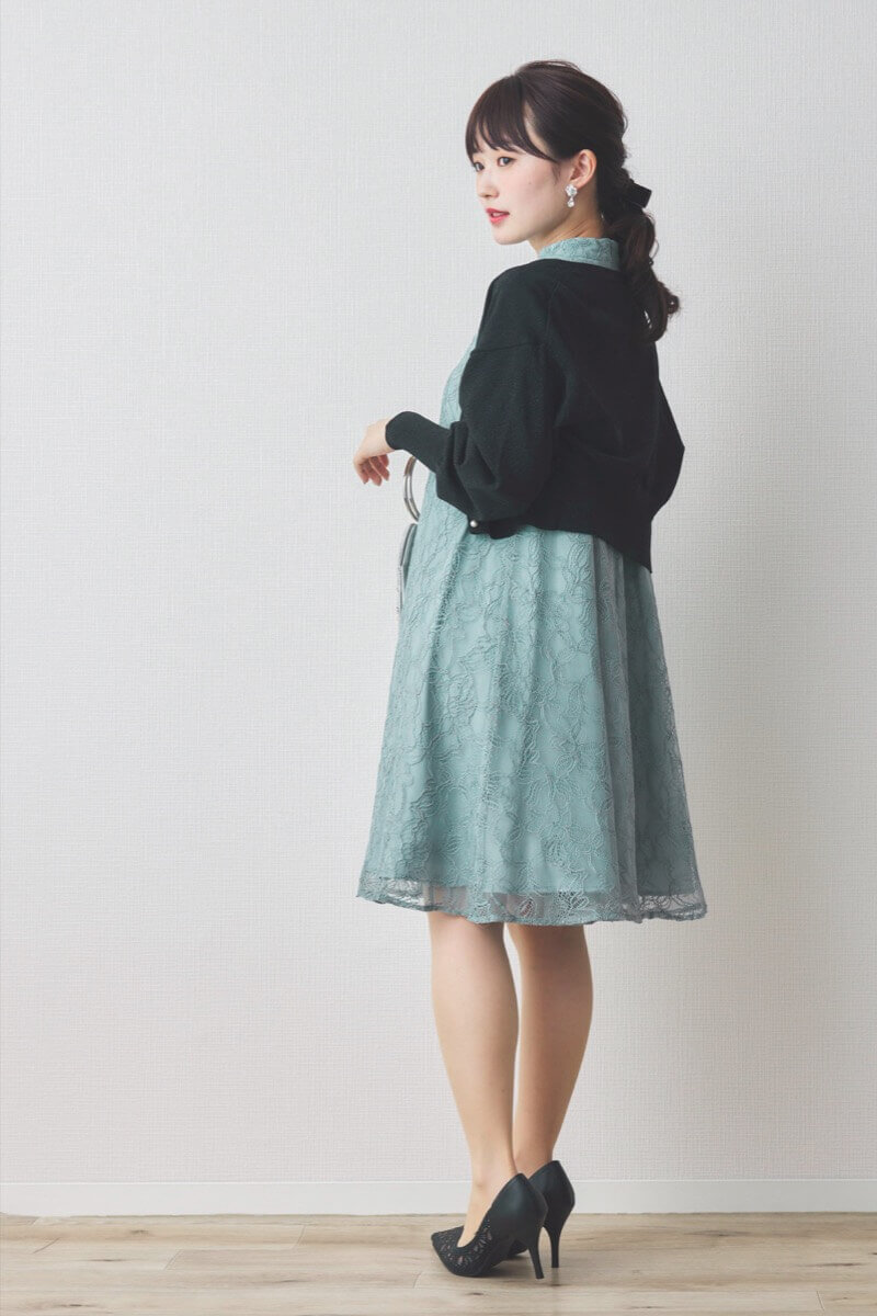 ミントのシアーレースAラインドレス