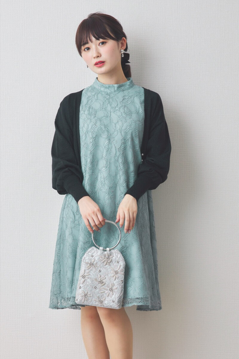 ミントのシアーレースAラインドレス