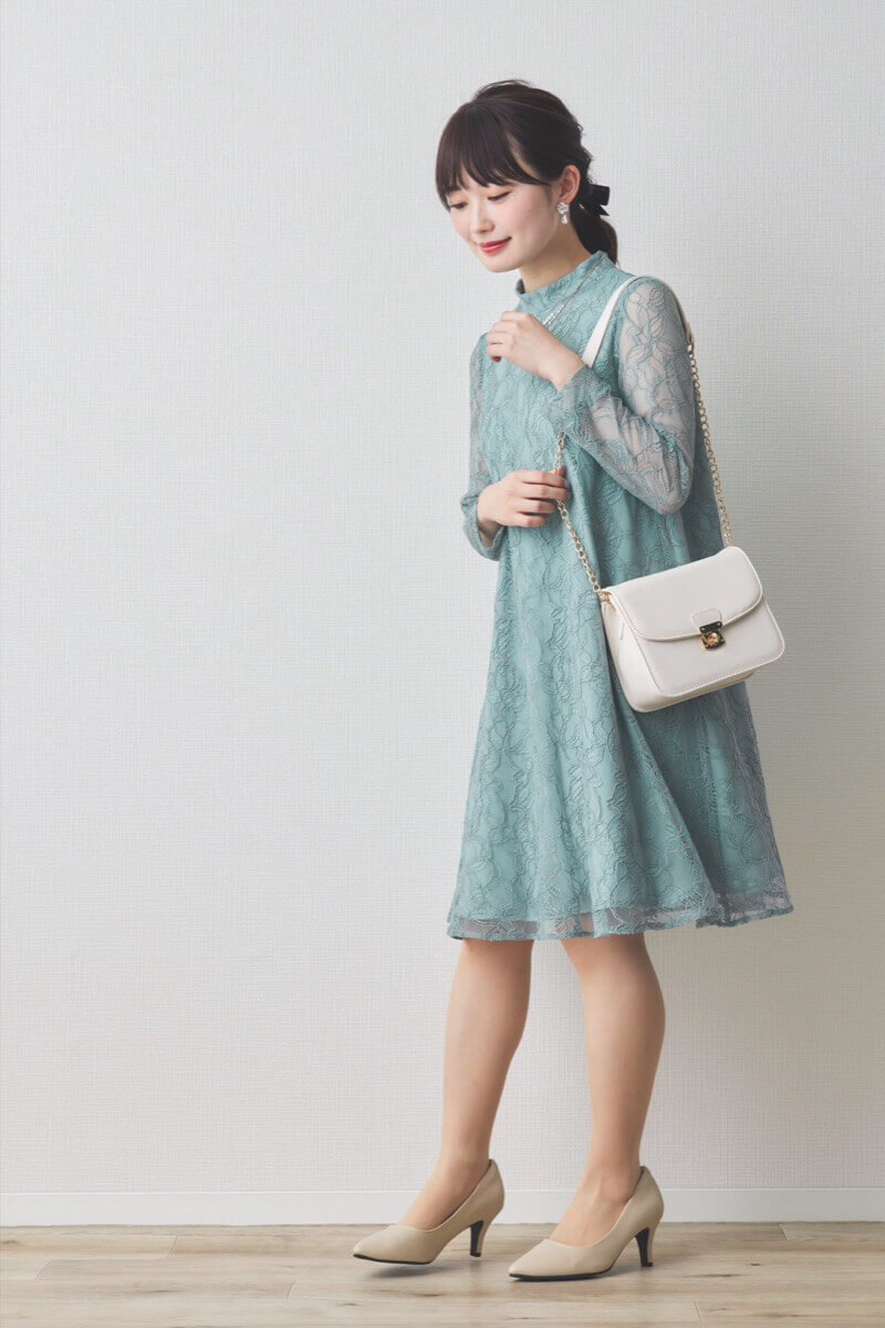 ミントのシアーレースAラインドレス